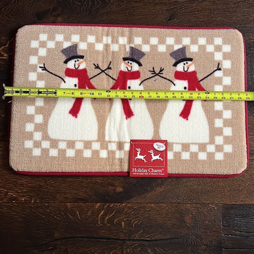 Snowmen Memory Foam Kitchen Accent Rug Mat - Picture 2 of 6